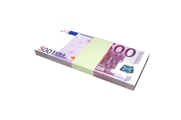 Pila de quinientos billetes de euro Render Imagen De Stock