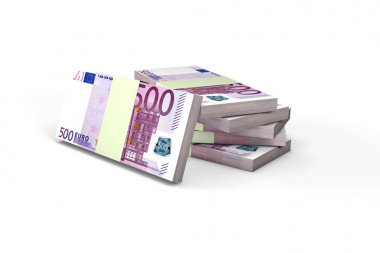 Beş Yüz Euro Banknotes Render Yığını