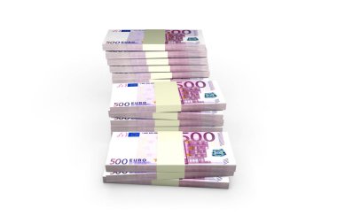 Beş Yüz Euro Banknotes Render Yığını
