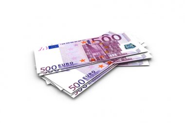 Beş Yüz Euro Banknotes Render Yığını