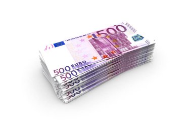 Beş Yüz Euro Banknotes Render Yığını