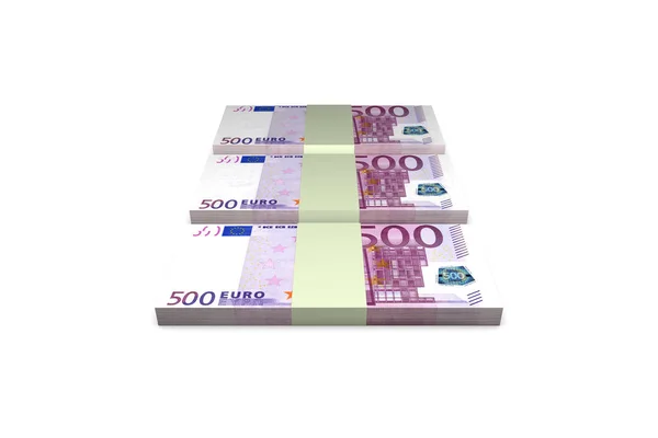 Pile de cinq cents billets en euros Rendu — Photo