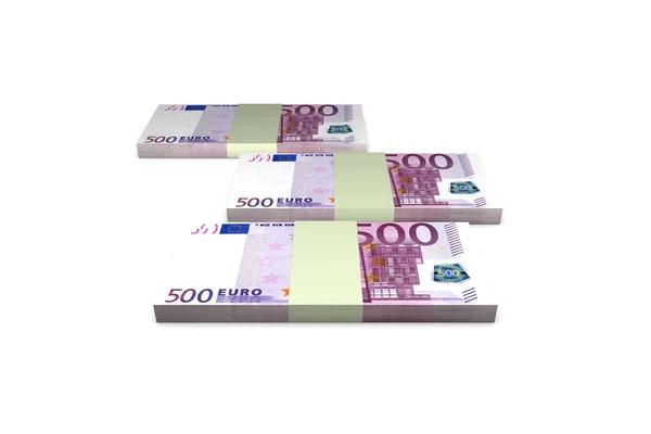 Pile de cinq cents billets en euros Rendu — Photo