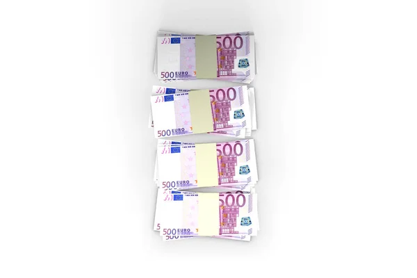 Stapel 500 euro bankbiljetten renderen — Stockfoto