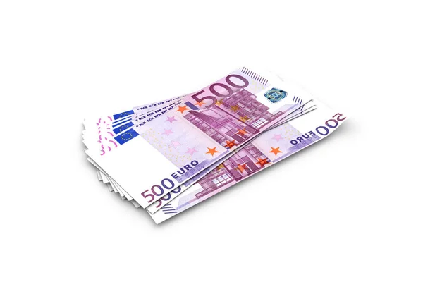 Stack of Five Hundred Euro Banknotes Render — Stock Photo, Image