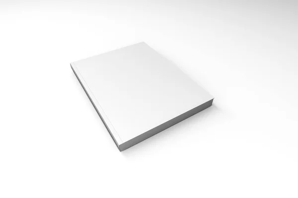 White Cover Book Template on White — ストック写真