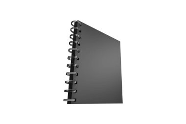 Siyah Mock Up Spiral Kapaklı Notebook 3d