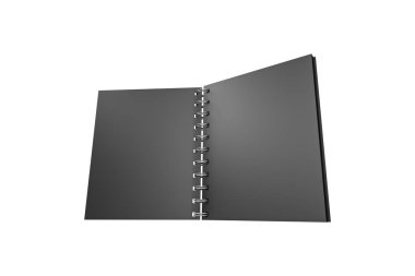 Siyah Mock Up Spiral Kapaklı Notebook 3d