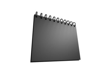 Siyah Mock Up Spiral Kapaklı Notebook 3d