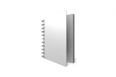 White Mock Up Spiral Kapak Defteri 3D