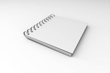 White Mock Up Spiral Kapak Defteri 3D