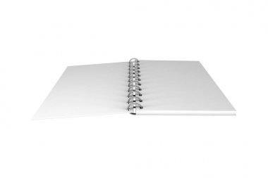 White Mock Yukarı Spiral Aç Not Defteri 3d