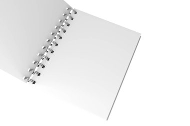 White Mock Yukarı Spiral Aç Not Defteri 3d