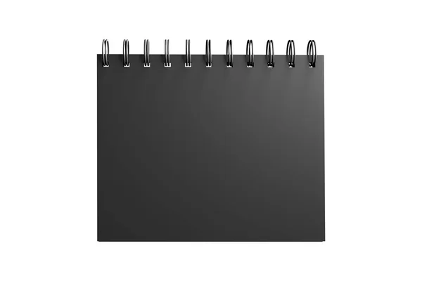 Fekete Mock up spirál fedél notebook 3D — Stock Fotó