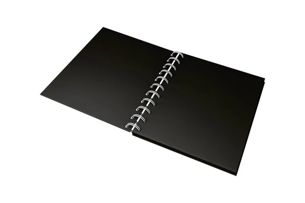 Svart mock up spiral Cover Notebook 3D — Stockfoto