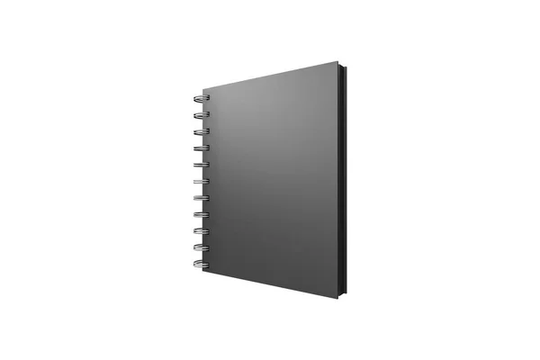 Czarny Mock w górę spirala okładka Notebook 3D — Zdjęcie stockowe