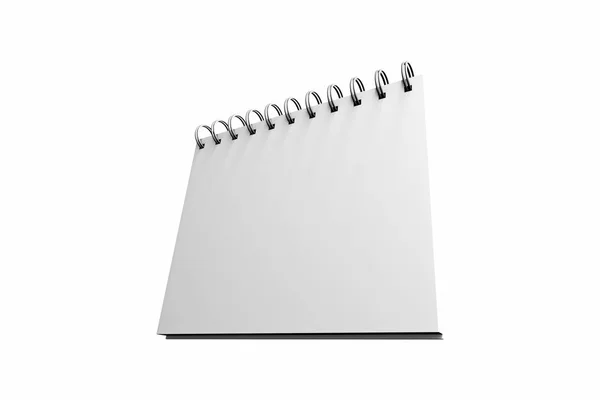 Witte Mock Up Spiral Cover Notebook 3d — Stockfoto