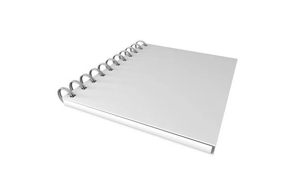 Witte Mock Up Spiral Cover Notebook 3d — Stockfoto