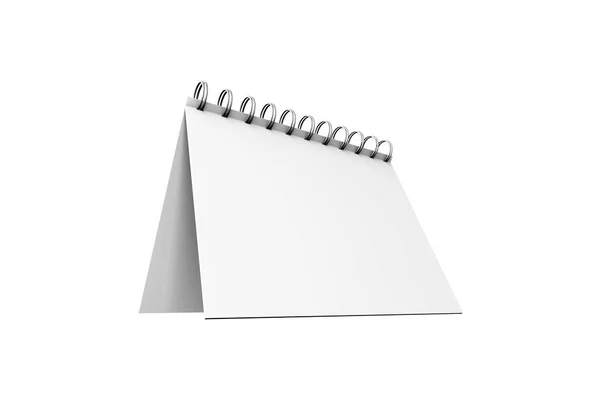 Fehér Mock Up Spirál nyitott Notebook 3d — Stock Fotó