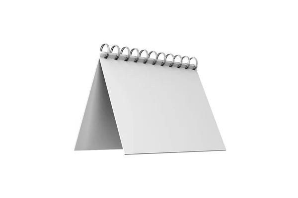 Branco Mock Up espiral aberto Notebook 3D — Fotografia de Stock