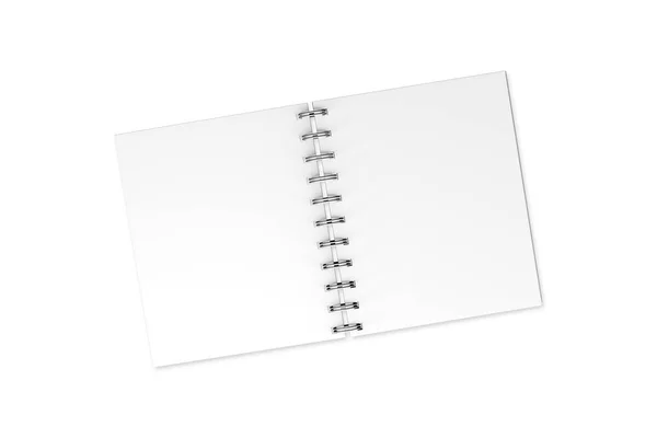Branco Mock Up espiral aberto Notebook 3D Fotos De Bancos De Imagens