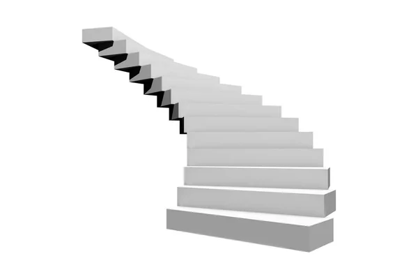 Kreistreppe oder Wendeltreppe auf weiß — Stockfoto