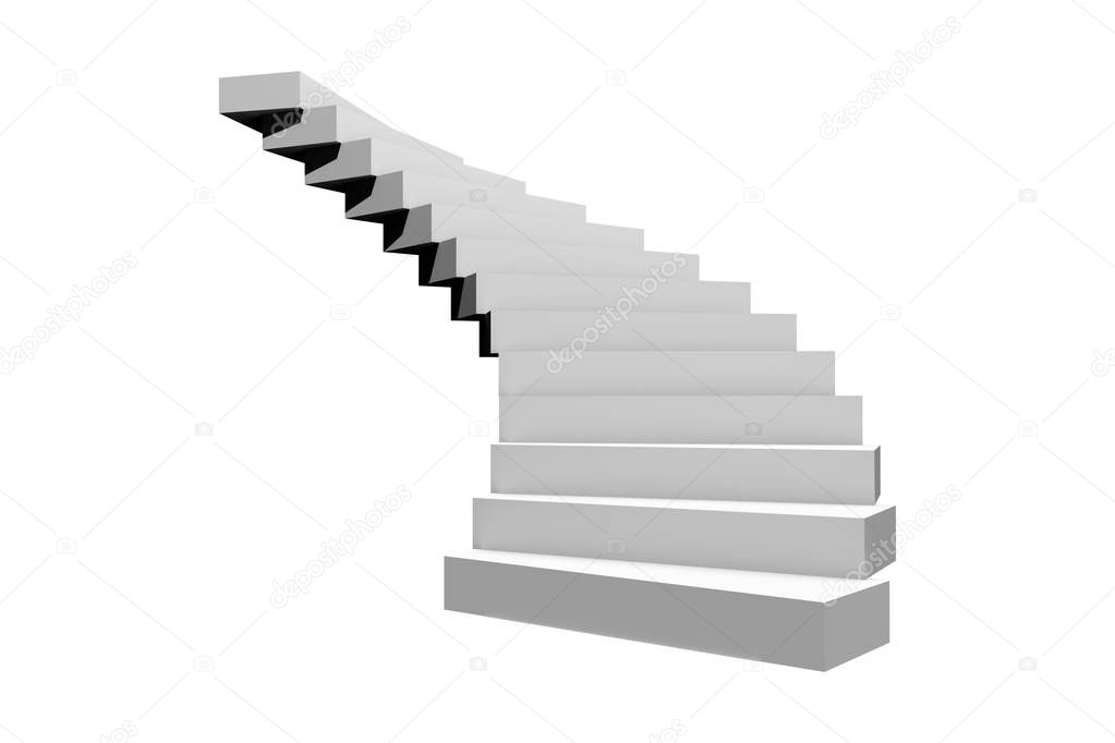 Circural or Spiral Stairway Staircase on White