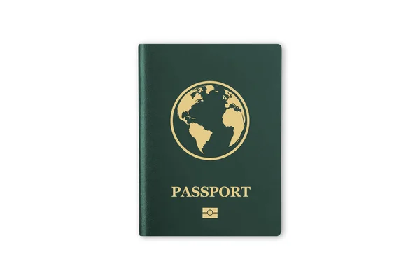 绿色现实国际护照上白色 — 图库照片
