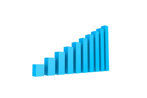 Blue Colored Growth Graph Chart n White — Stock Photo, Image