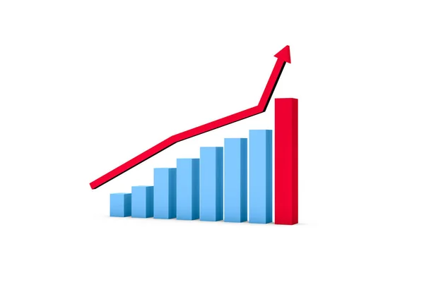График роста бизнеса с помощью красной стрелы Стоковое Изображение