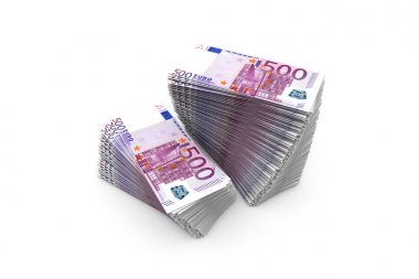 Beyaz Beş Yüz Euro Banknotlar Güverte