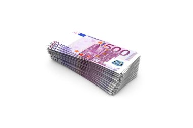Beyaz Beş Yüz Euro Banknotlar Güverte