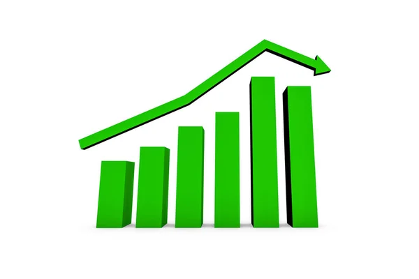 Отказ бизнес-статистики в графике — стоковое фото