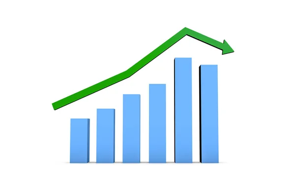 Bedrijfsstatistieken mislukken van grafiek diagram — Stockfoto