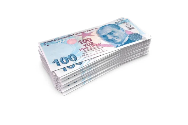 Cubierta de Liras Turcas Billetes en Blanco — Foto de Stock