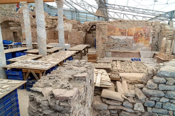 Proceso de Restauración de Casas de Terraza en Éfeso — Foto de Stock