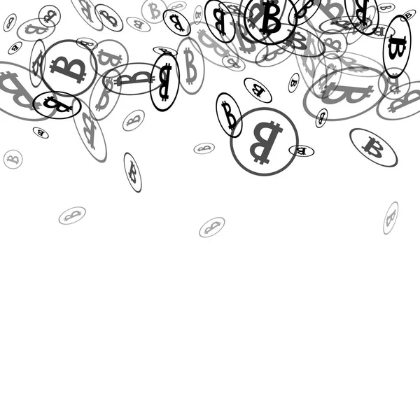 Bitcoins noirs sur fond blanc — Image vectorielle