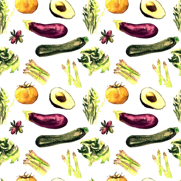Grönsaker sömlösa mönster. Repeterbara mönster med hälsosam mat. — Stockfoto