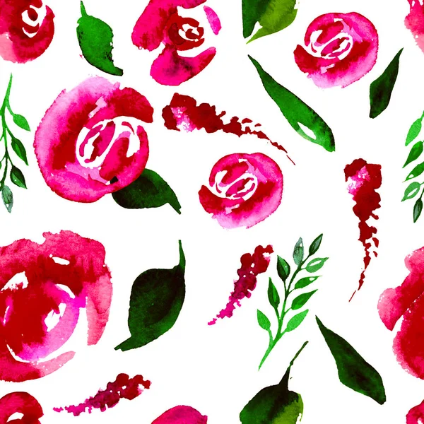 Suluboya çiçek deseni yineleyin. Kumaşlar, düğün davetiyesi için arka plan için bir baskı kullanılabilir