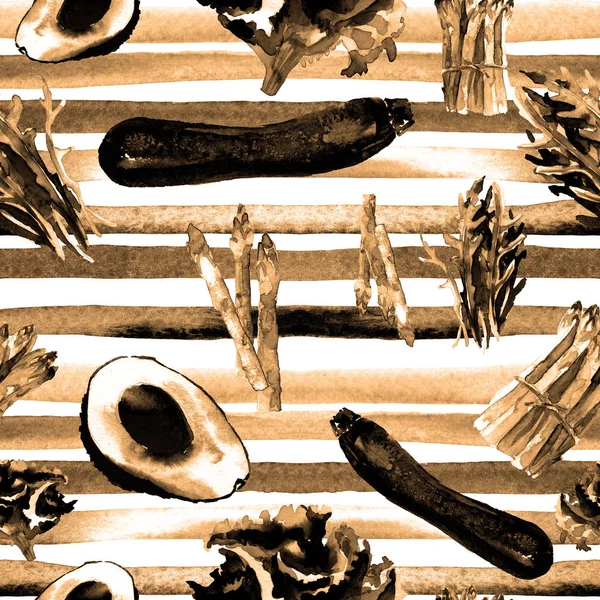 Sebze Seamless Modeli çizgili. Sağlıklı gıda ile tekrarlanabilir model. 