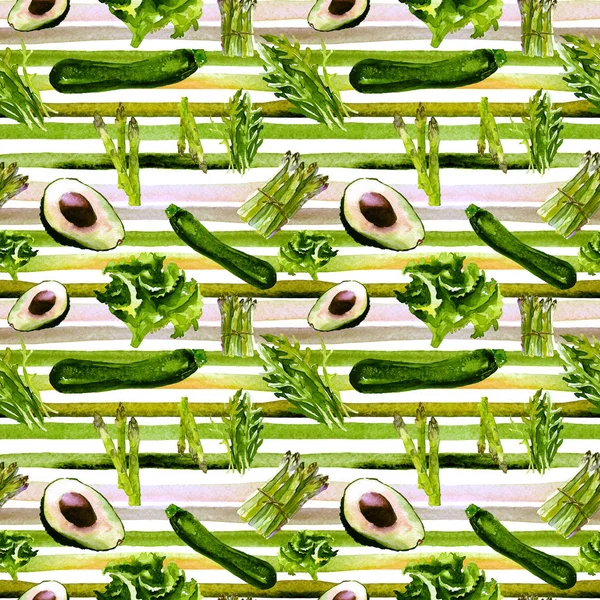 Grönsaker sömlösa mönster med ränder. Repeterbara mönster med hälsosam mat. — Stockfoto