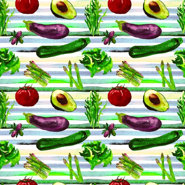 Vegetables Seamless Pattern. Repeatable Pattern with Healthy Food.