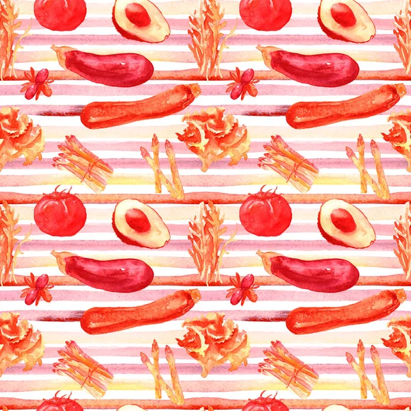 Vegetables Seamless Pattern. Repeatable Pattern with Healthy Food.