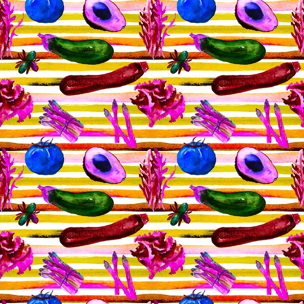 Zöldség Seamless Pattern. Az egészséges táplálkozás megismételhető minta. — Stock Fotó