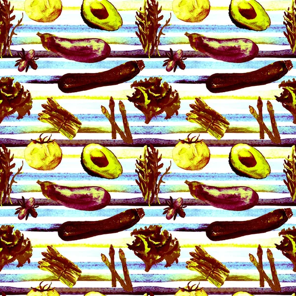 Vegetables Seamless Pattern. Repeatable Pattern with Healthy Food.