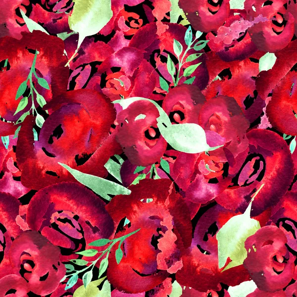 Aquarell Floral Repeat Pattern Kann Als Druck Für Stoff Hintergrund — Stockfoto