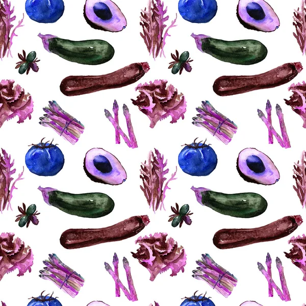 Zöldség Seamless Pattern. Az egészséges táplálkozás megismételhető minta. — Stock Fotó