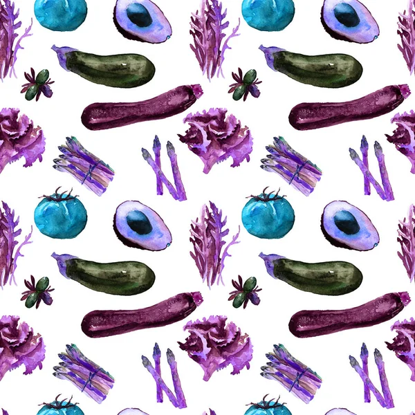 Vegetables Seamless Pattern. Repeatable Pattern with Healthy Food. — Stock Photo, Image