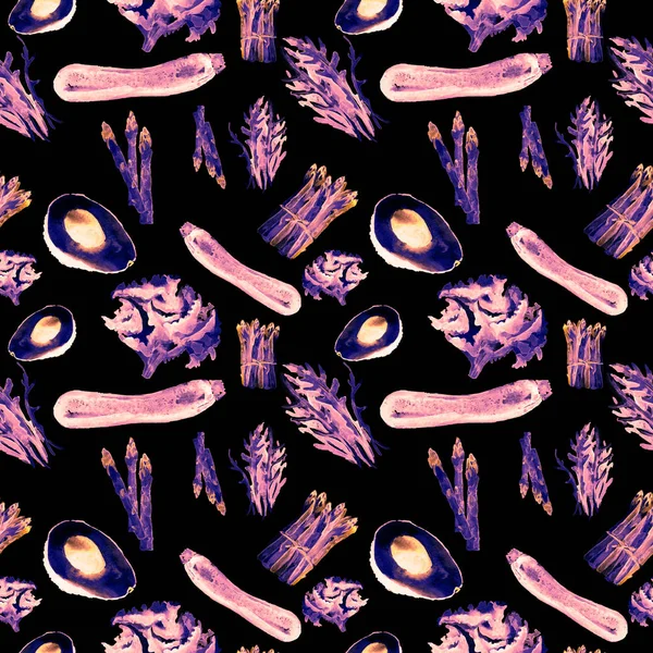 Zöldség Seamless Pattern. Az egészséges táplálkozás megismételhető minta. — Stock Fotó