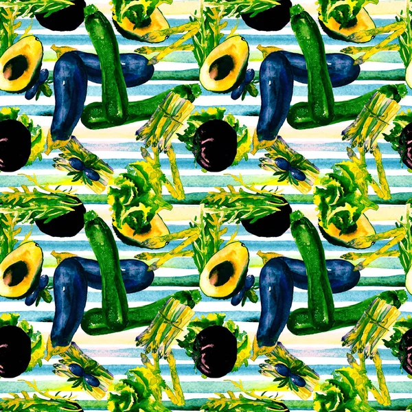 Zöldség Seamless Pattern. Az egészséges táplálkozás megismételhető minta. — Stock Fotó